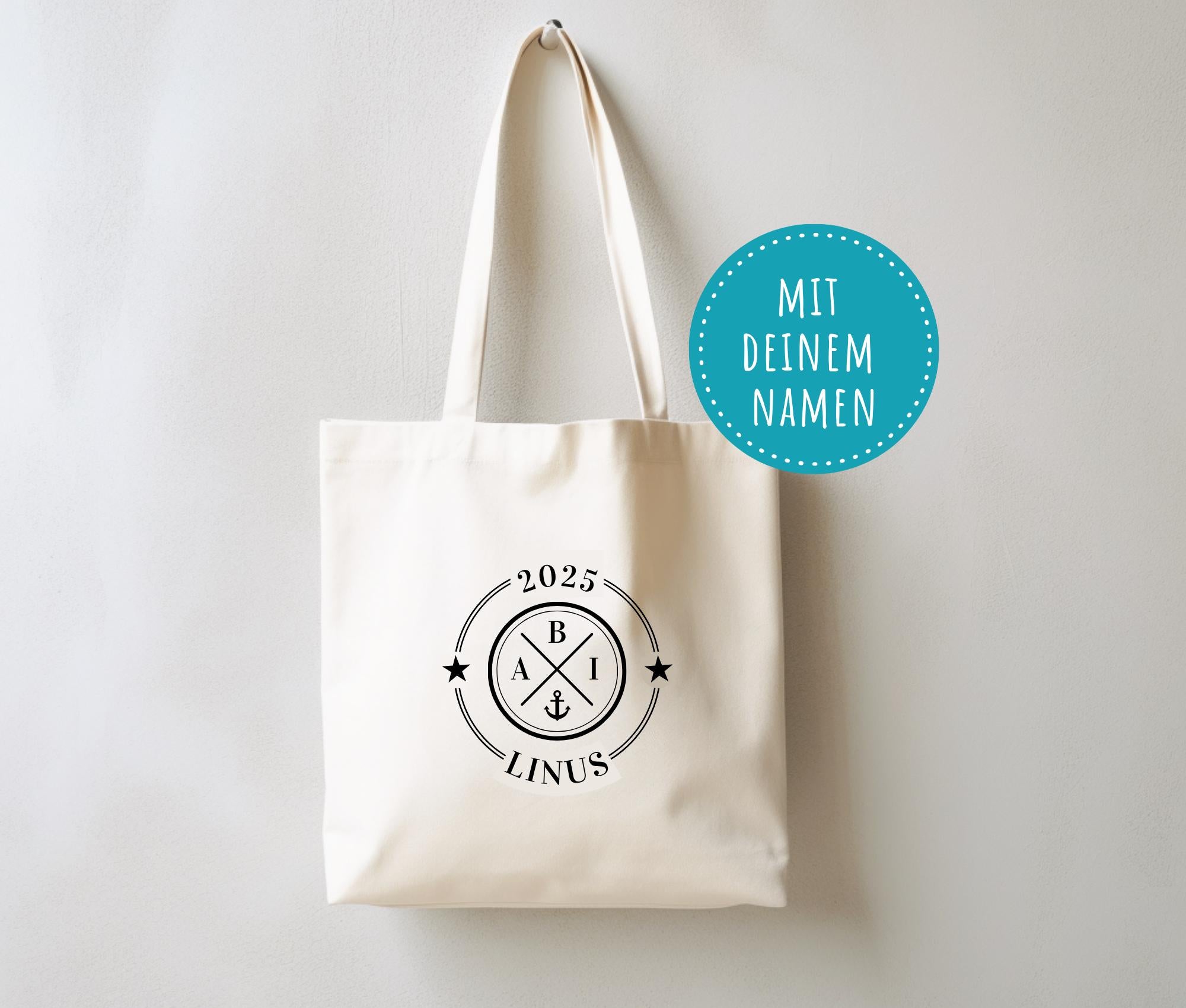 ABI | Jutebeutel | personalisiertes Abi Logo | Stofftasche | natur oder schwarz | Geschenk Abi