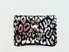 Mini Geldbörse | Echt Leder Leo Print | silberne Lederbörse | kleines Portemonnaie | Geldtasche Leopardenmuster
