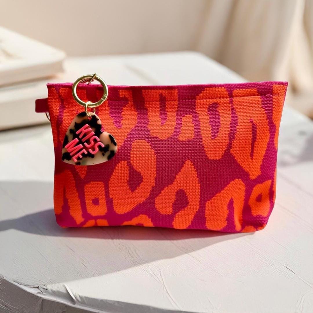 Leo-Kosmetiktasche „Wild Chic“ | Schminktasche Leomuster | neon pink orange oder schwarz beige