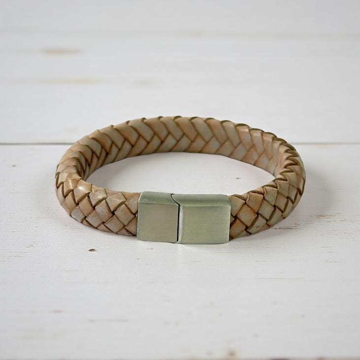 Braunes geflochtenes Lederarmband für Männer | Herrenarmband | Geschenk Vatertag
