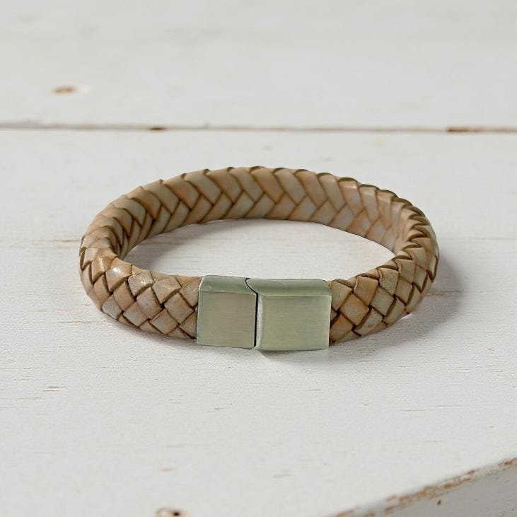 Braunes geflochtenes Lederarmband für Männer | Herrenarmband | Geschenk Vatertag