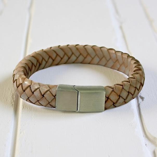 Braunes geflochtenes Lederarmband für Männer | Herrenarmband | Geschenk Vatertag