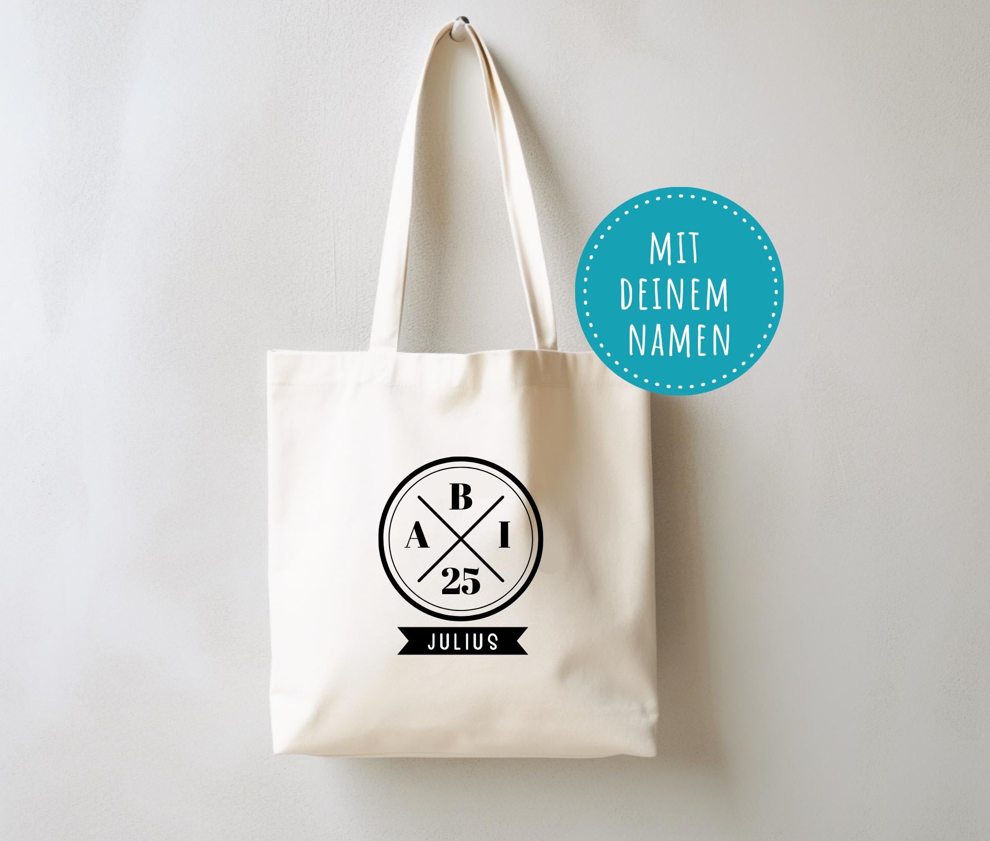 ABI | Jutebeutel | personalisiertes Abi Logo | Stofftasche | natur oder schwarz | Geschenk Abi