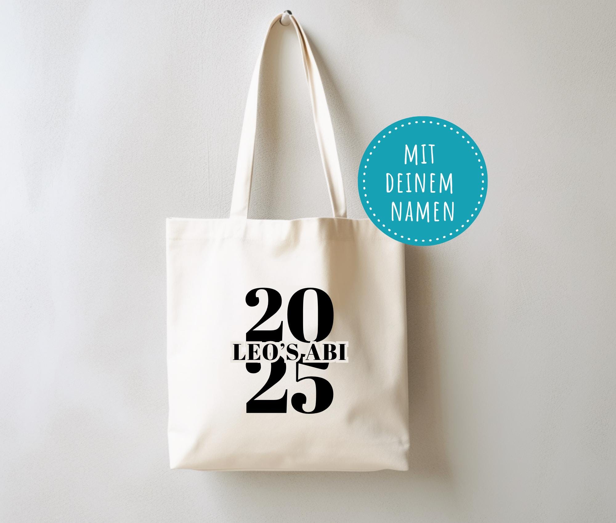 ABI 2025 | Jutebeutel | personalisierte Abi Stofftasche | natur oder schwarz | Geschenk Abi