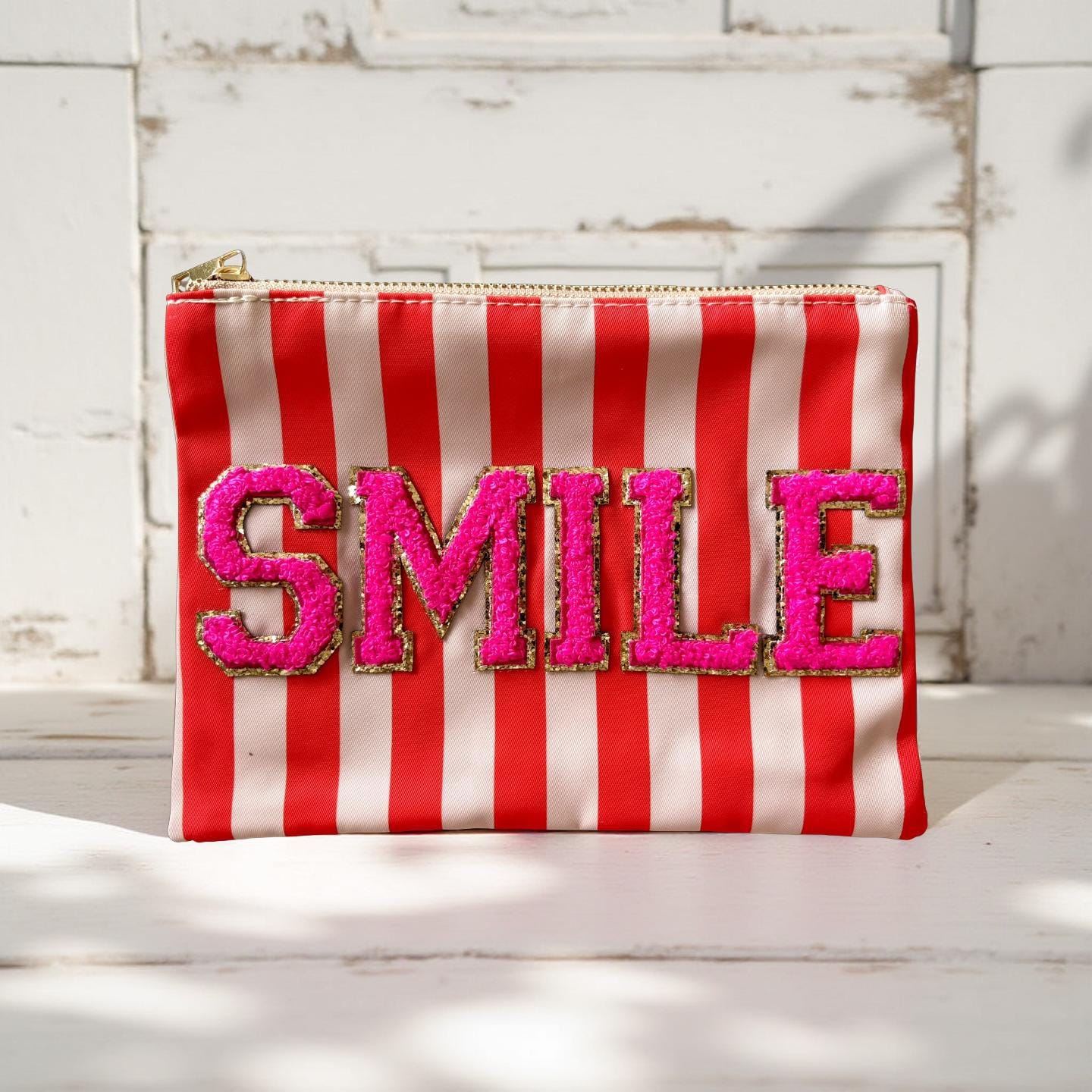 Knallbunte Kosmetiktaschen | Schminktasche | Fuck off, Smile, Happy | Schrift neon pink, neon grün und türkis