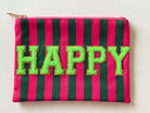 Knallbunte Kosmetiktaschen | Schminktasche | F...off, Smile, Happy | Schrift neon pink, neon grün und türkis