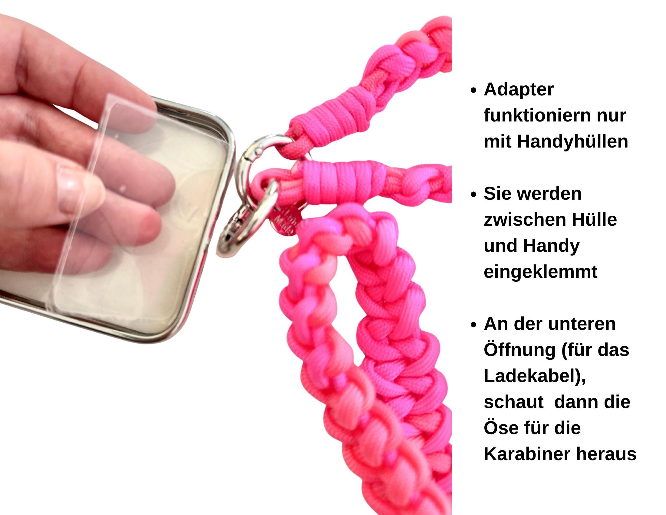 Handykette Perlen | Perlenschnur Band Mobiltelefon bunt | mit Smileys