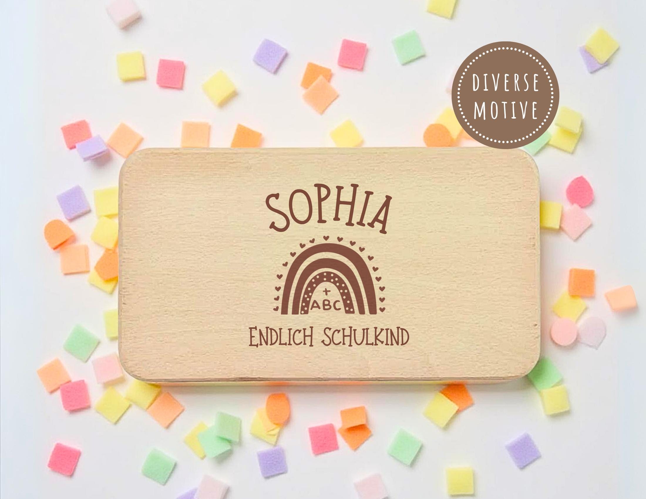 Personalisiertes Kinder Frühstücksbrettchen Einschulung | Lasergravur | Buchenholz | Endlich Schulkind | Erstklassig