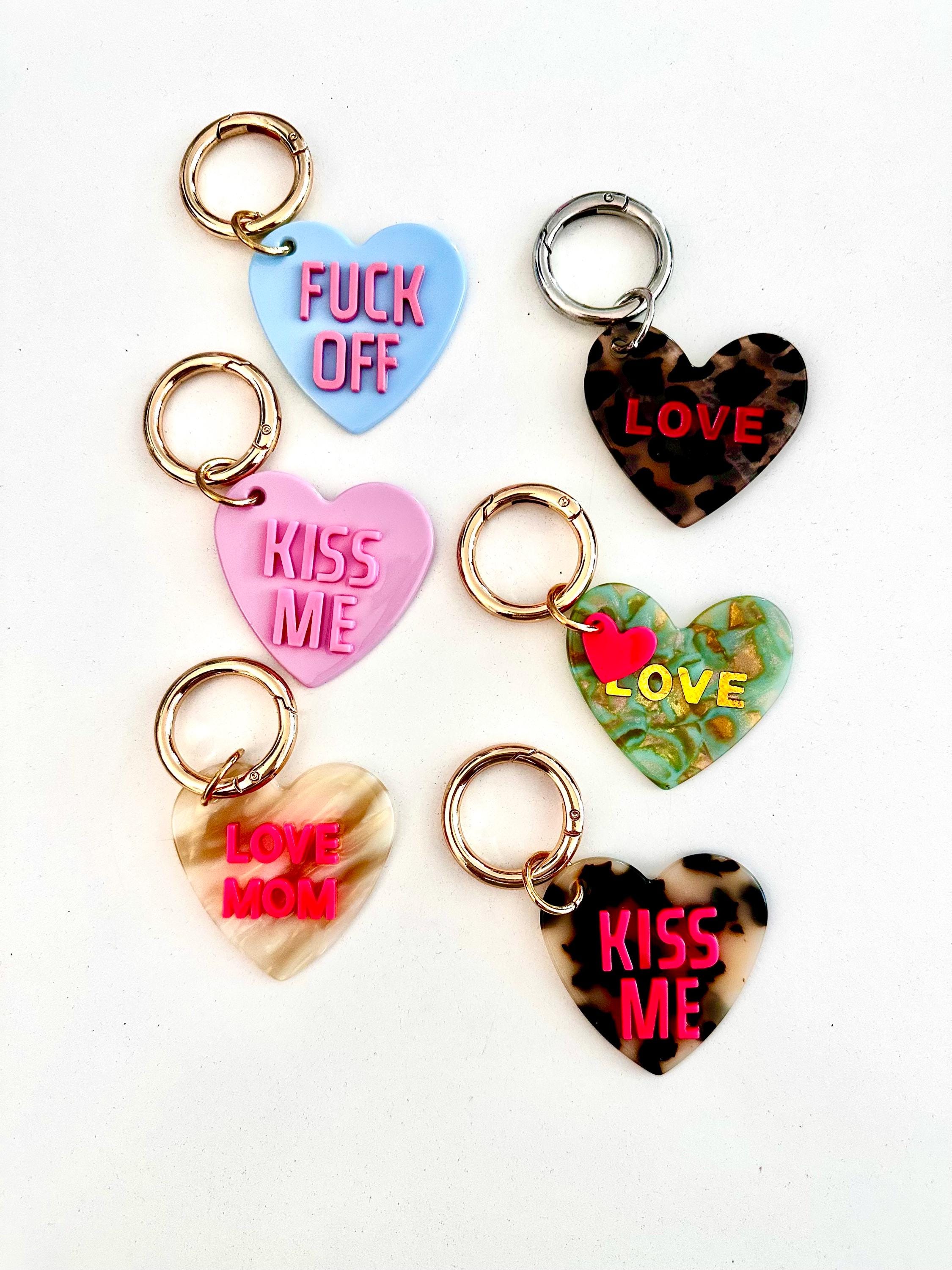 Herz Anhänger am großen goldenen Karabiner | Charm für Taschen | Schlüsselanhänger | Taschenschmuck Taschenanhänger | Bag Charm