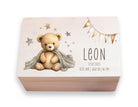 Erinnerungskiste | personalisiert | Baby | Teddy-Motiv | Holz Erinnerungsbox | Babygeschenk | Taufgeschenk | Geschenkidee zur Geburt