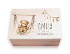 Erinnerungskiste | personalisiert | Baby | Teddy-Motiv | Holz Erinnerungsbox | Babygeschenk | Taufgeschenk | Geschenkidee zur Geburt