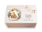 Erinnerungskiste | personalisiert | Baby | Teddy-Motiv | Holz Erinnerungsbox | Babygeschenk | Taufgeschenk | Geschenkidee zur Geburt