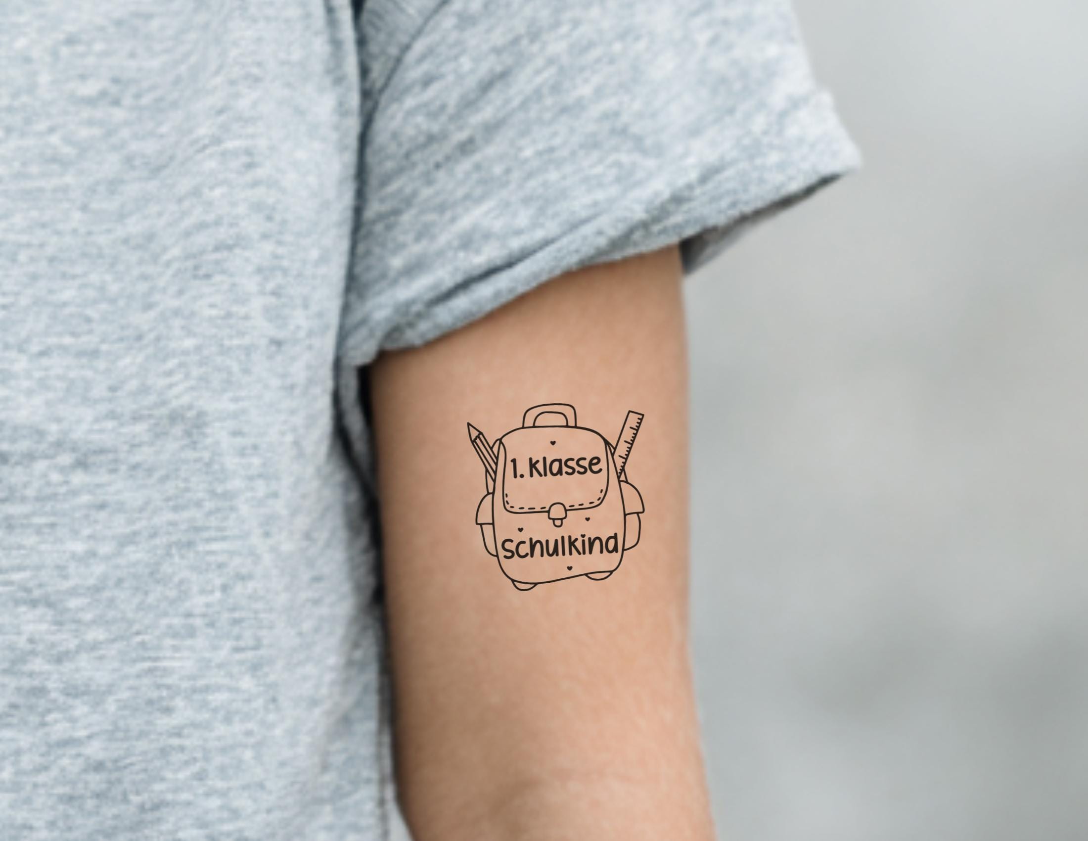 Schulkind | personalisierbare Tattoos zum Schulanfang | Kindertattoo mit Namen | 24er Set | für Jungs & Mädchen 1. Schultag | zum Schulstart