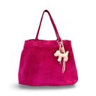 Pinke Tasche aus Veloursleder | Lässig, stylisch & praktisch und groß