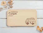 Personalisiertes Frühstücksbrettchen für Camper | Lasergravur | Buchenholz | Geschenkidee Camping mit Namen