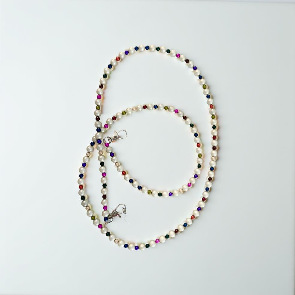 Perlen Handykette | Handygurt irisierende Perlen | Magic Pearls Handy Strap | Wechselgurt Taschengurt Handykette - viele Farben