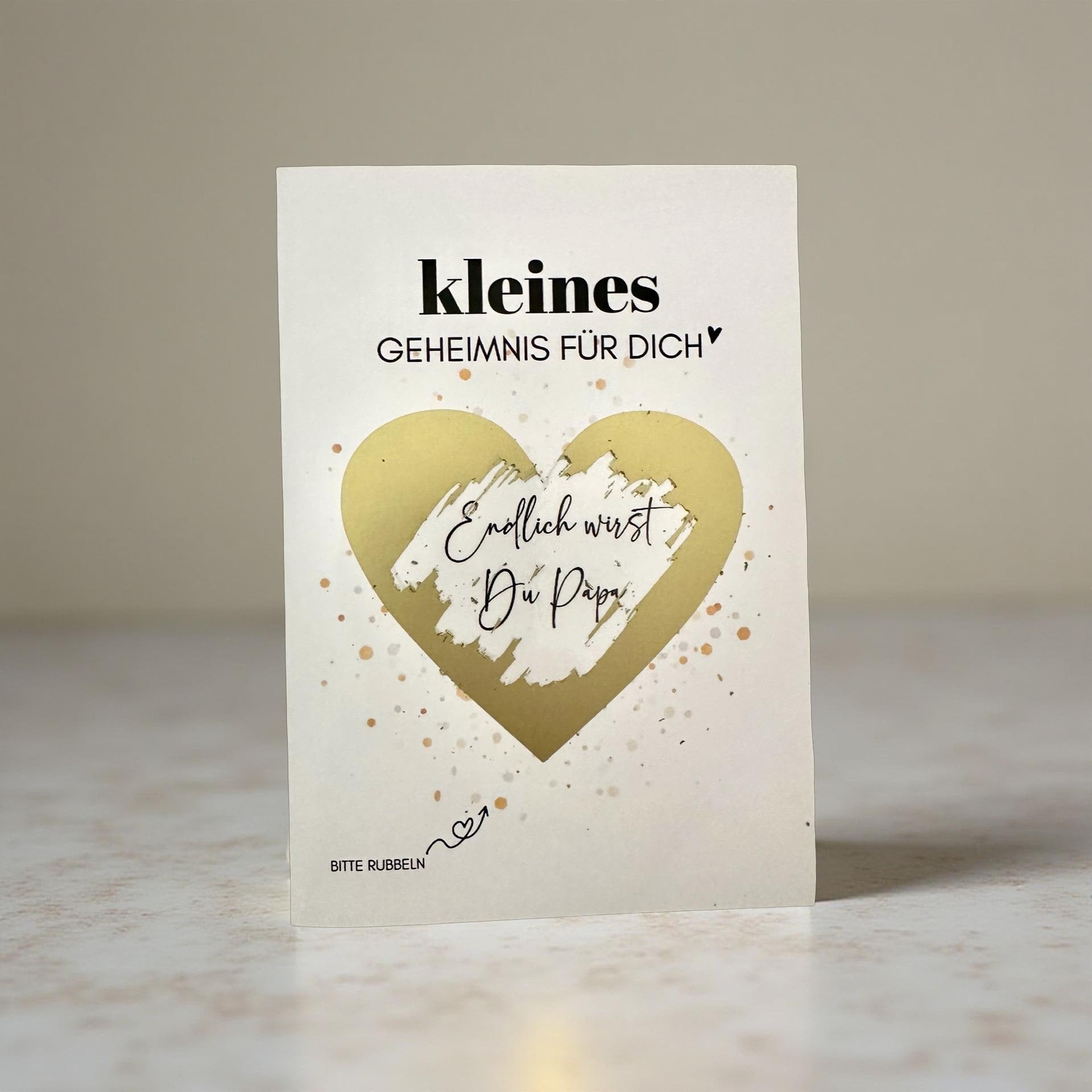 Personalisierte Rubbelkarte mit Rubbelherz und Deinem Text | Klappkarte A6 | Gutschein | Herz in gold