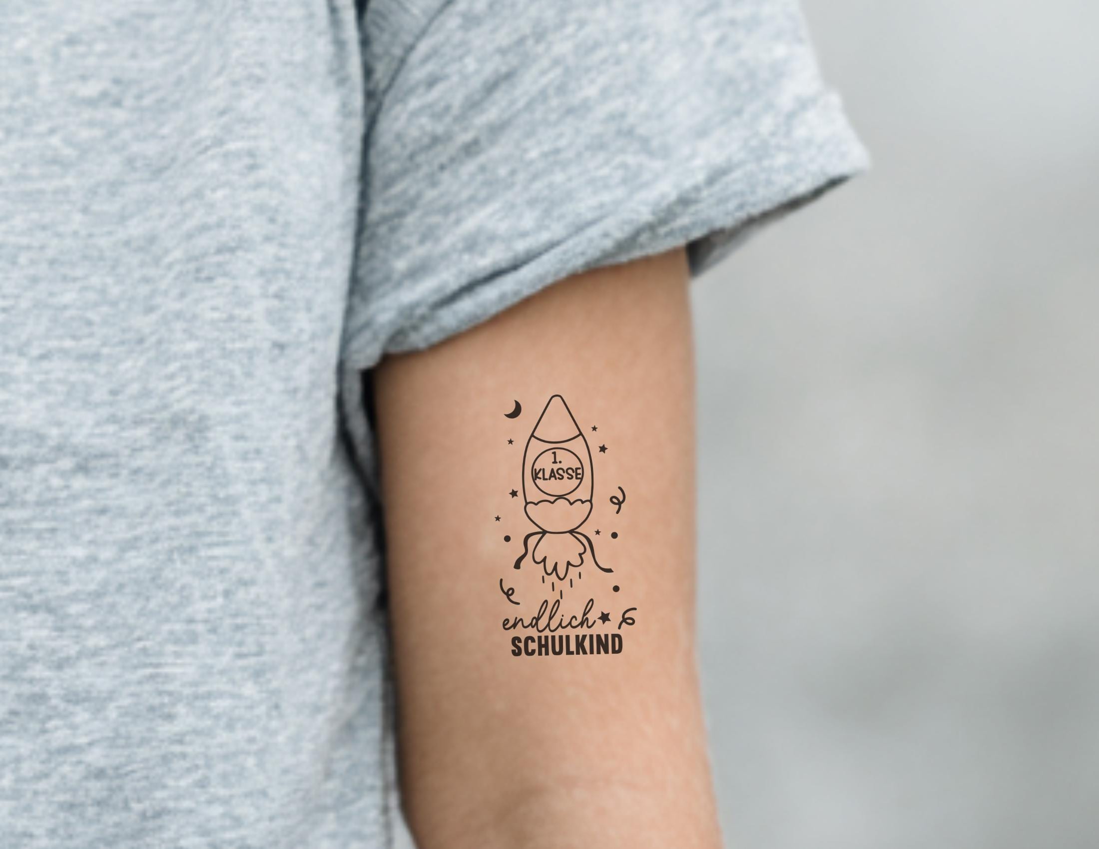 Schulkind | personalisierbare Tattoos zum Schulanfang | Kindertattoo mit Namen | 24er Set | für Jungs & Mädchen 1. Schultag | zum Schulstart
