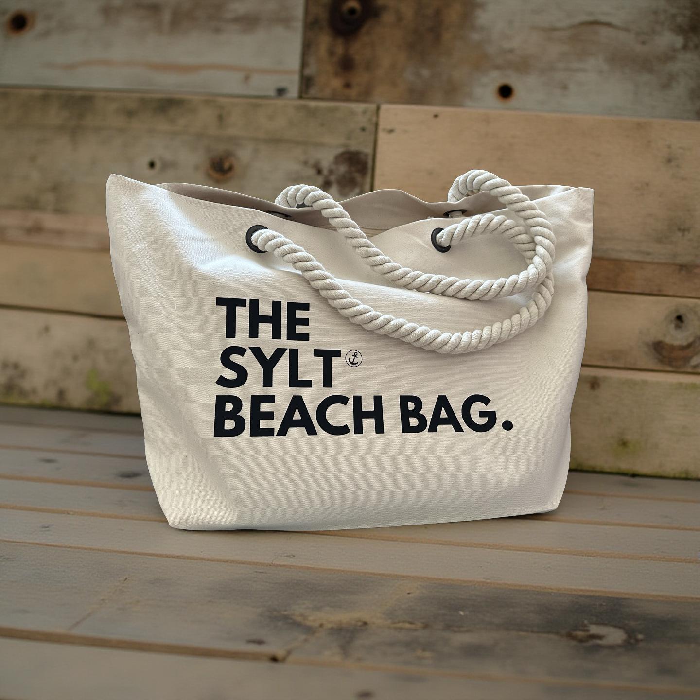 Canvas Tasche SYLT Beach Bag | große Strandtasche | Shopper natur