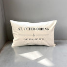 St. Peter-Ording Kissen 30x50 | maritimes Dekokissen Nordsee | Canvas Beige mit Anker & Koordinaten | SPO Geschenk