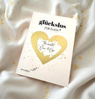 Personalisierte Rubbelkarte mit Rubbelherz und Deinem Text | Klappkarte A6 | Gutschein | Herz in gold