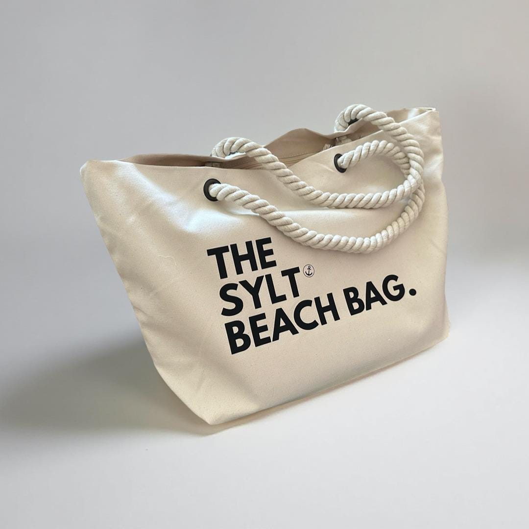 Canvas Tasche SYLT Beach Bag | große Strandtasche | Shopper natur