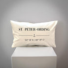 St. Peter-Ording Kissen 30x50 | maritimes Dekokissen Nordsee | Canvas Beige mit Anker & Koordinaten | SPO Geschenk