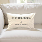 St. Peter-Ording Kissen 30x50 | maritimes Dekokissen Nordsee | Canvas Beige mit Anker & Koordinaten | SPO Geschenk