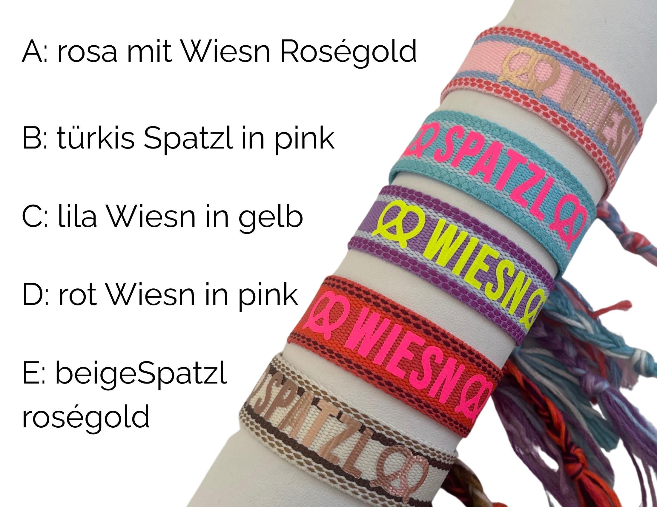 Oktoberfest | Bunte Webarmbänder | Wiesn Schmuck | Neonfarben Spatzl | Festival Armband