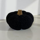 Deko Kürbisse | schwarzer Stoff mit Holz | in zwei Größen | Halloween Herbst Dekoration