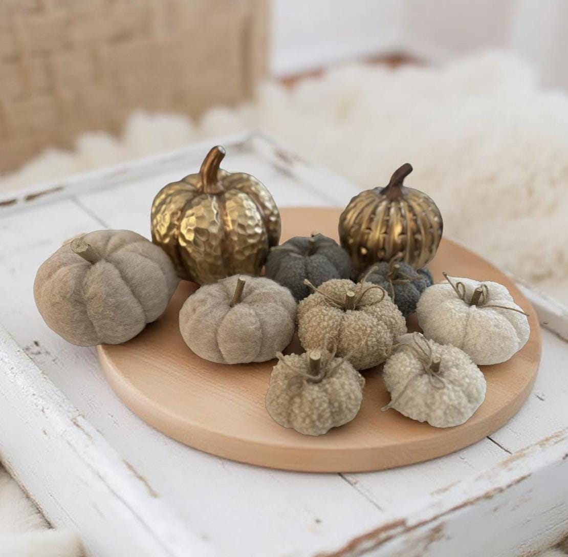 Deko Kürbisse | verschiedene Größen und Materialien | Boucle Filz Keramik Halloween Herbst Dekoration