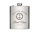 Flachmann Bootsbesitzer, Segler, Skipper | personalisiertes Geschenk | Edelstahl Flasche | Lasergravur Boot Name | maritimes Design