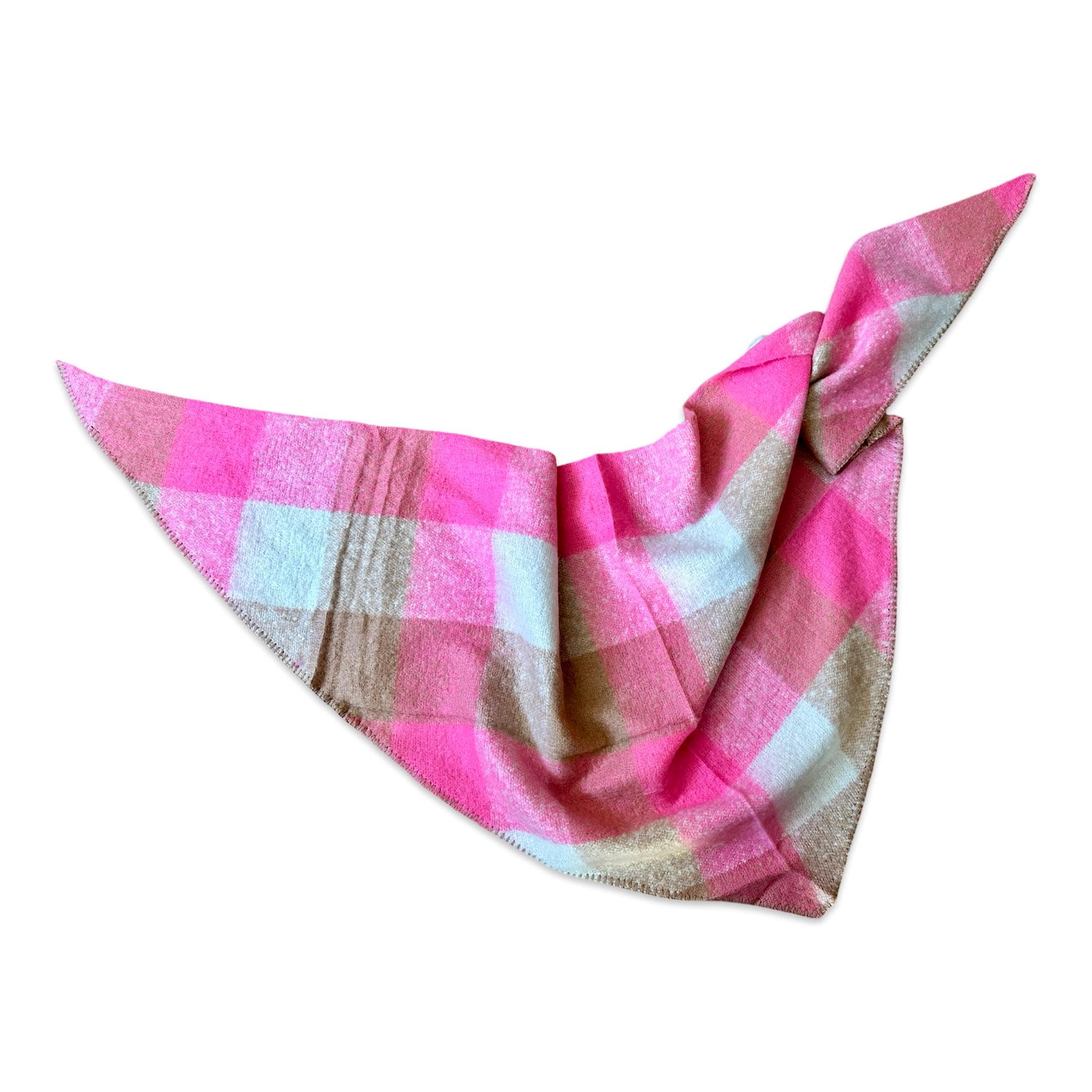 Schal | Dreieckstuch beige, pink & rosa | 170 x 115 cm