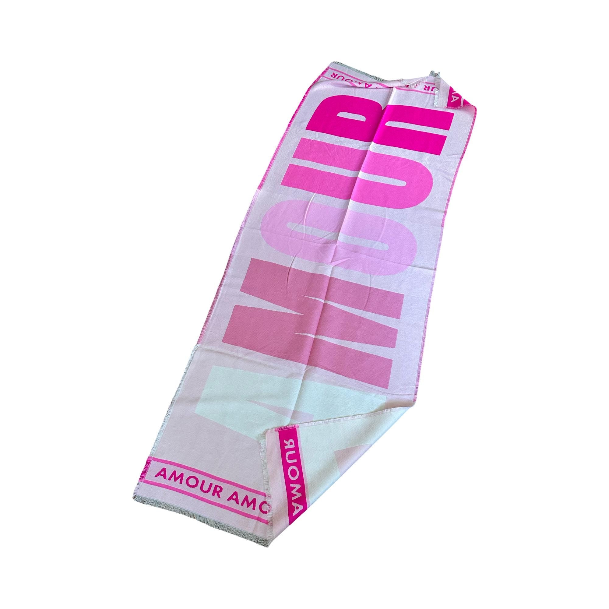 Breiter Schal AMOUR in Rosa, weiß und pink| Viskose | Webschal Tuch Stola | 180 x 70 cm