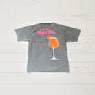 T-Shirt in grau vintage mit Rückenprint | Aperol Spritz und Logo Front | one size