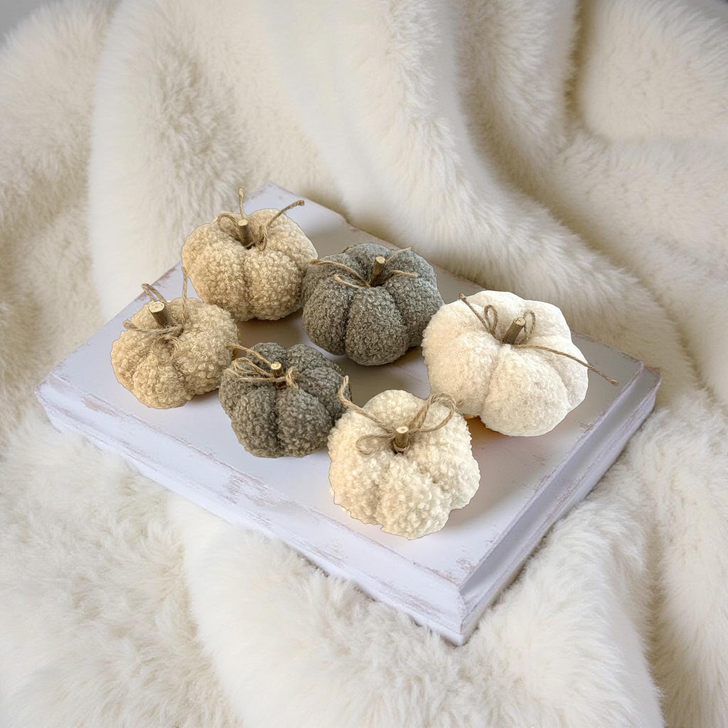 Deko Kürbisse | Stoff mit Holz | verschiedene Größen und Materialien | Boucle Filz Keramik Halloween Herbst Dekoration