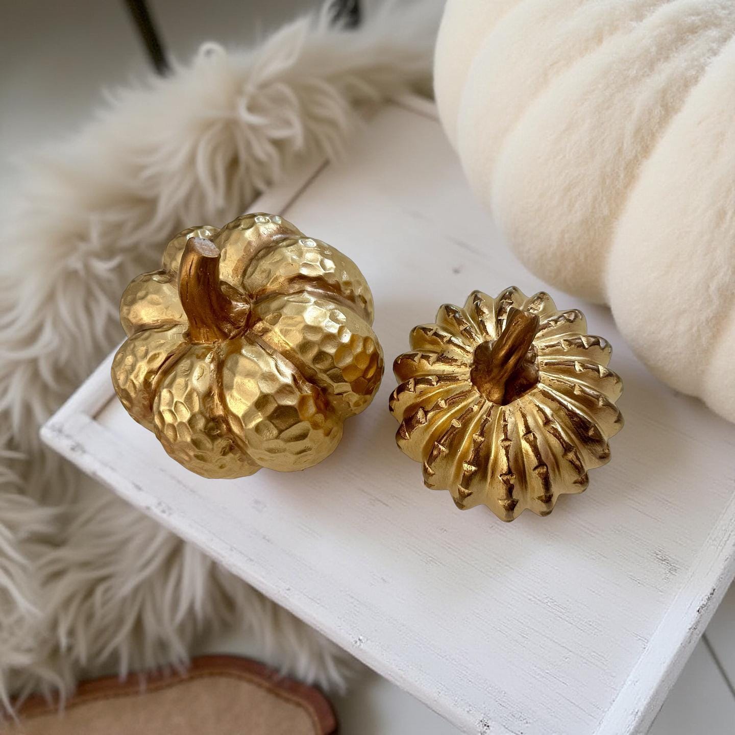 Deko Kürbisse | Stoff mit Holz | verschiedene Größen und Materialien | Boucle Filz Keramik Halloween Herbst Dekoration