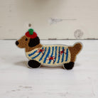 Dackel Patch XXL | großes Stick Motiv zum Aufnähen | Chenille Hundepatch Aufnäher