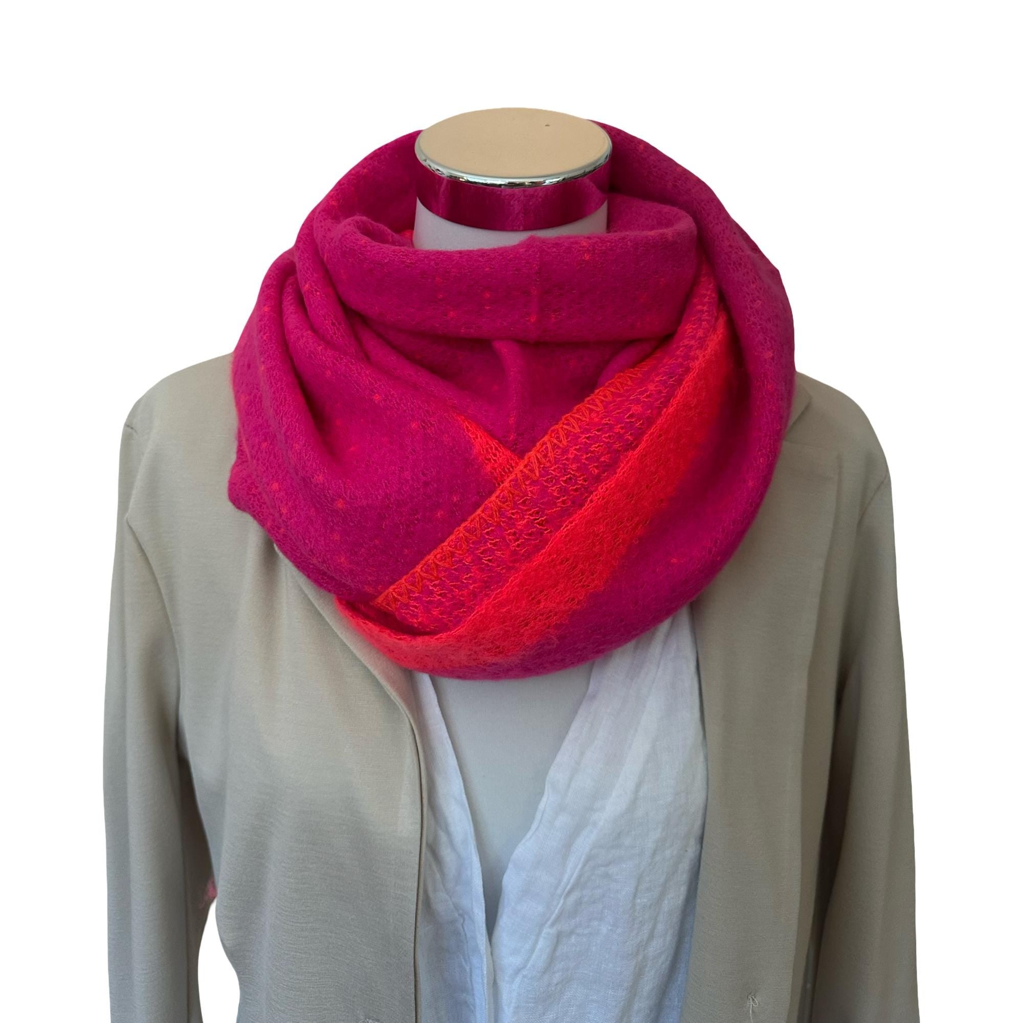 Schal | Dreieckstuch pink & neonpink | 170 x 115 cm