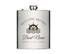 Flachmann Bootsbesitzer, Segler, Skipper | personalisiertes Geschenk | Edelstahl Flasche | Lasergravur Boot Name | maritimes Design