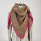 Schal | Dreieckstuch camel & Pink | 190 x 90 cm