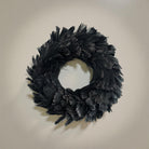 Feder Kranz schwarz Glitzer | Deko | 20 cm Durchmesser | Weihnachten