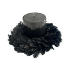 Feder Kranz schwarz Glitzer | Deko | 20 cm Durchmesser | Weihnachten Halloween