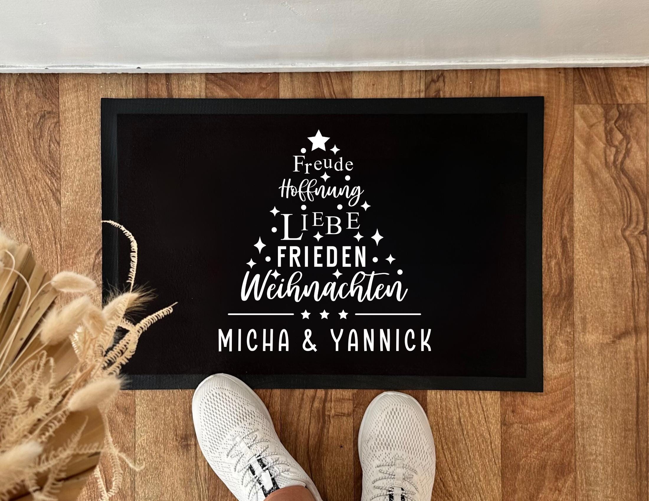 Fußmatte Weihnachten | Tanne personalisiert | Personalisierbarer Fußabtreter