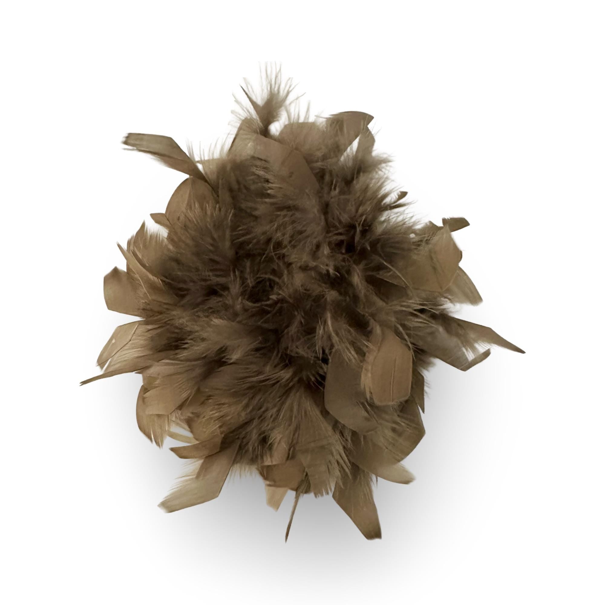 Große Federbrosche braun oder grau | Brosche Federn | Anstecknadel und Clip | Feder Brosche Federball zum Anstecken | grau oder braun