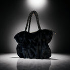Schwarze Tasche aus Fell | Umhängetasche | Crossbody Bag | Fake Fur | kuscheliges Pelzimitat | Handtasche schwarz