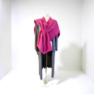 Pinker Cape Schal im Perlmuster gestrickt | Großes Tuch in pink als Schal, Stola, Cape tragbar | 145 x 75 cm | Strick Viskose