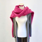 Pinker Cape Schal im Perlmuster gestrickt | Großes Tuch in pink als Schal, Stola, Cape tragbar | 145 x 75 cm | Strick Viskose