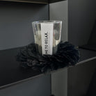 Feder Kranz schwarz Glitzer | Deko | 20 cm Durchmesser | Weihnachten Halloween