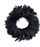 Feder Kranz schwarz Glitzer | Deko | 20 cm Durchmesser | Weihnachten Halloween